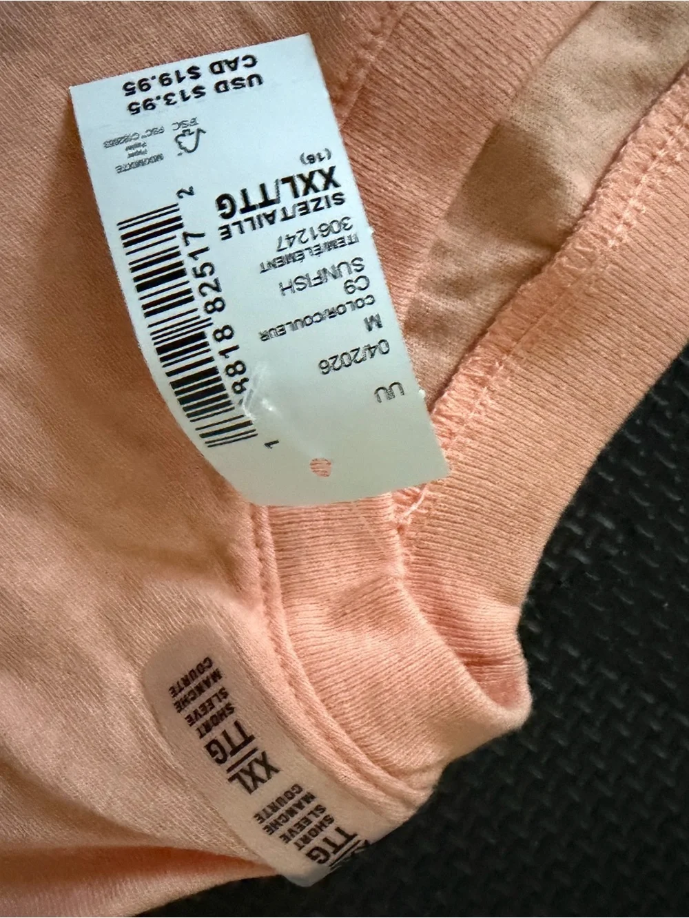 The Children's Place Peach Tee with Hot Pink 